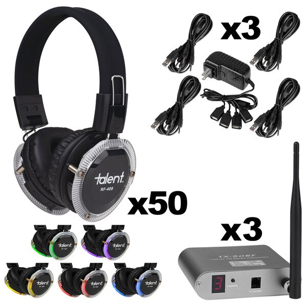 Main product image for Talent Silent Disco 10-Channel Bundle with 50 RF-409233-3525